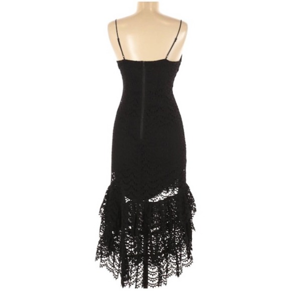 Bardōt Revolve Scallop Black Lace Dress - Picture 5 of 5